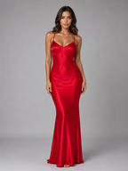 Satin Evening Maxi Dress