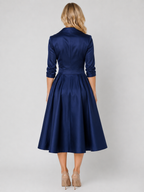 Satin Wrap Midi Dress