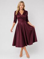 Satin Wrap Midi Dress