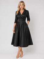 Satin Wrap Midi Dress