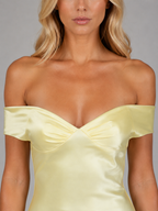Satin Off Shoulder Maxi Dress