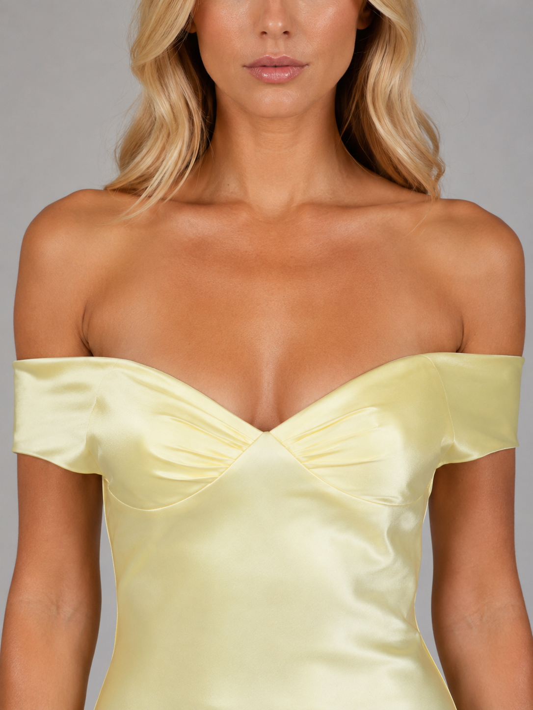 Women's Satin Off Shoulder Maxi Dress