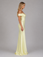 Satin Off Shoulder Maxi Dress