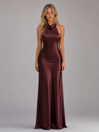 Satin Halter Maxi Dress