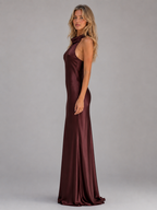 Satin Halter Maxi Dress
