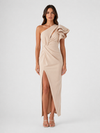 One-Shoulder Ruffle Midi Dress