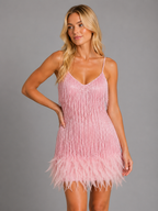 Sequin Fringe Party Mini Dress