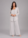 Sequin Three-Piece Trouser Set – Elegant Occasion Co-Ord