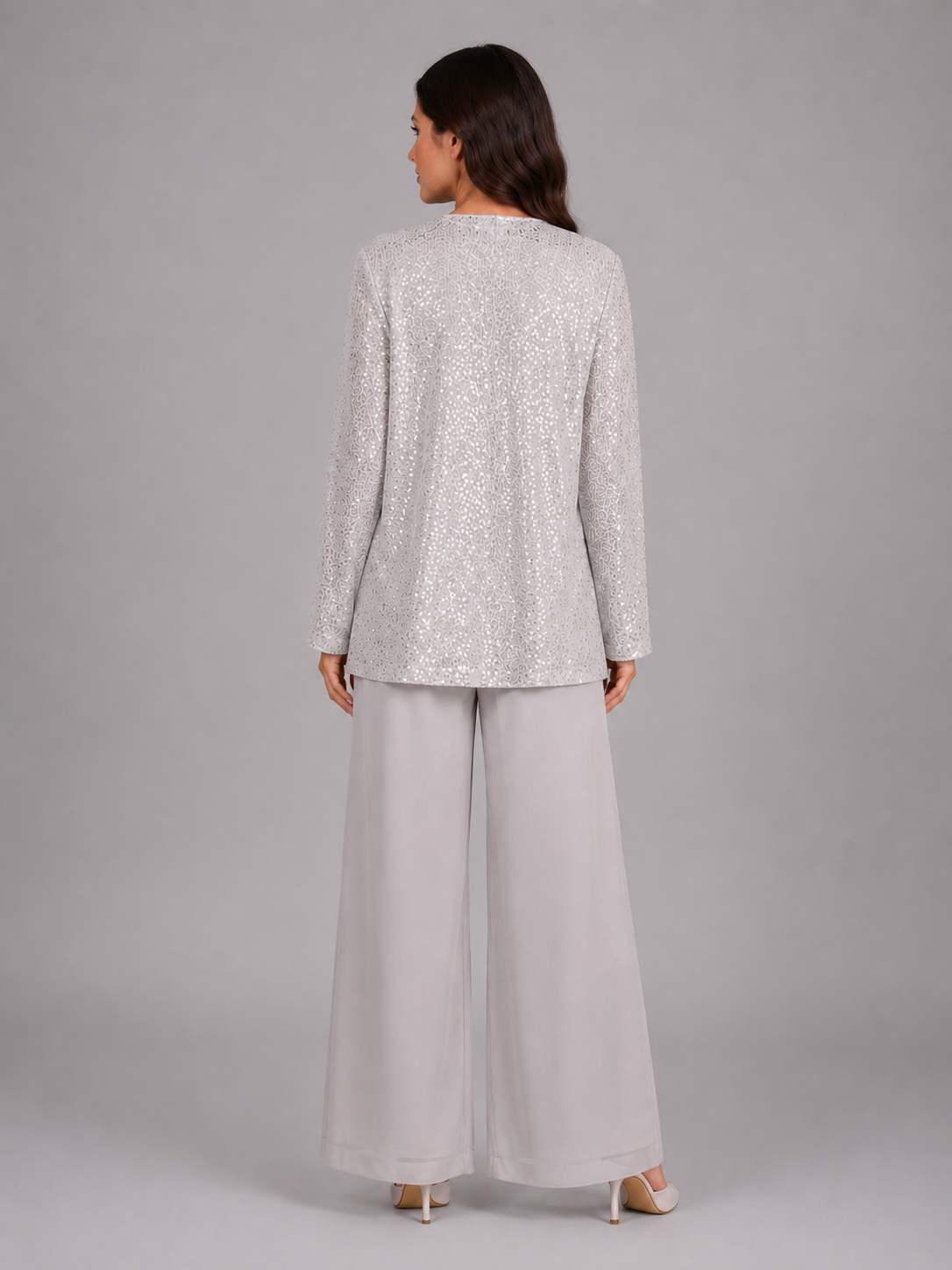 Sequin Three-Piece Trouser Set – Elegant Occasion Co-Ord