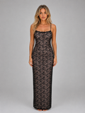 Women's Sheer Lace Maxi Dress