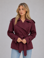 Short Trench Coat – Belted Double Breasted Jacket