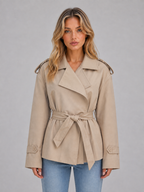 Short Trench Coat – Belted Double Breasted Jacket