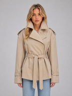 Short Trench Coat – Belted Double Breasted Jacket