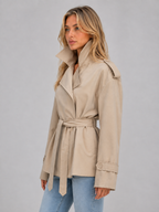 Short Trench Coat – Belted Double Breasted Jacket