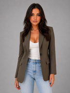 Single Breasted Tailored Blazer – Smart Office Jacket