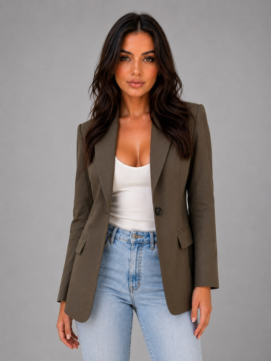Single Breasted Tailored Blazer – Smart Office Jacket