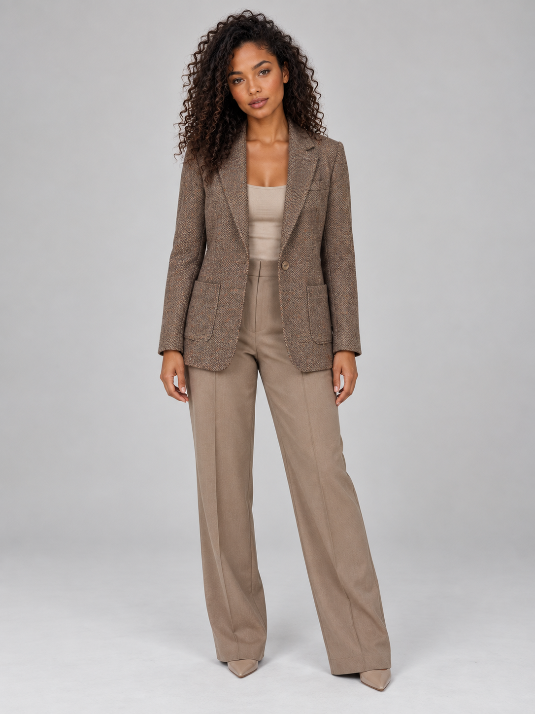 Single Breasted Tailored Blazer – Smart Casual Wool Blend Jacket