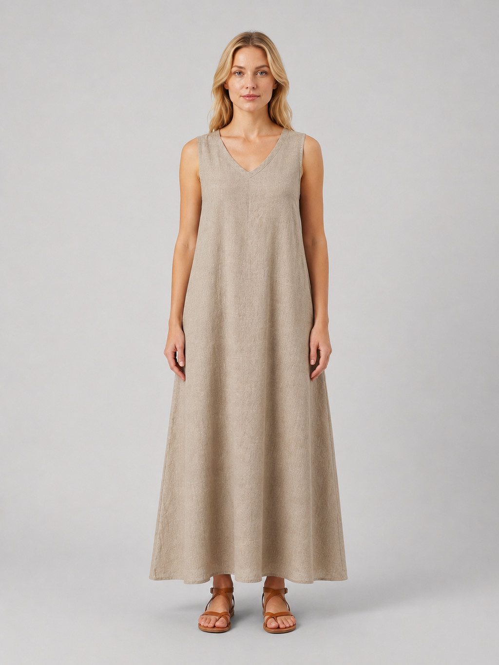 Women's Sleeveless A-Line Maxi Dress
