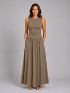 Sleeveless Pocket Maxi Dress