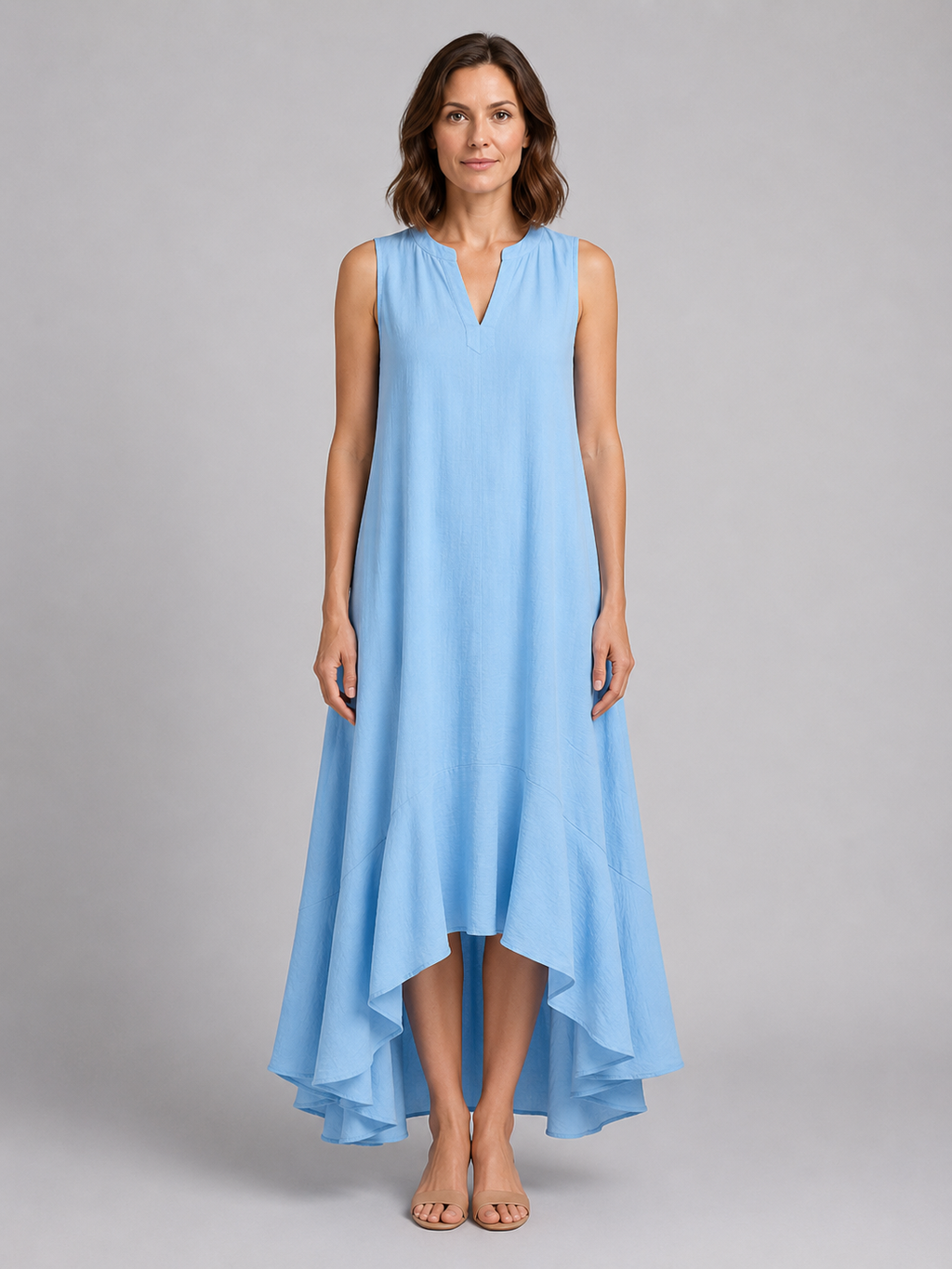 Women's Sleeveless V-Neck Maxi Dress
