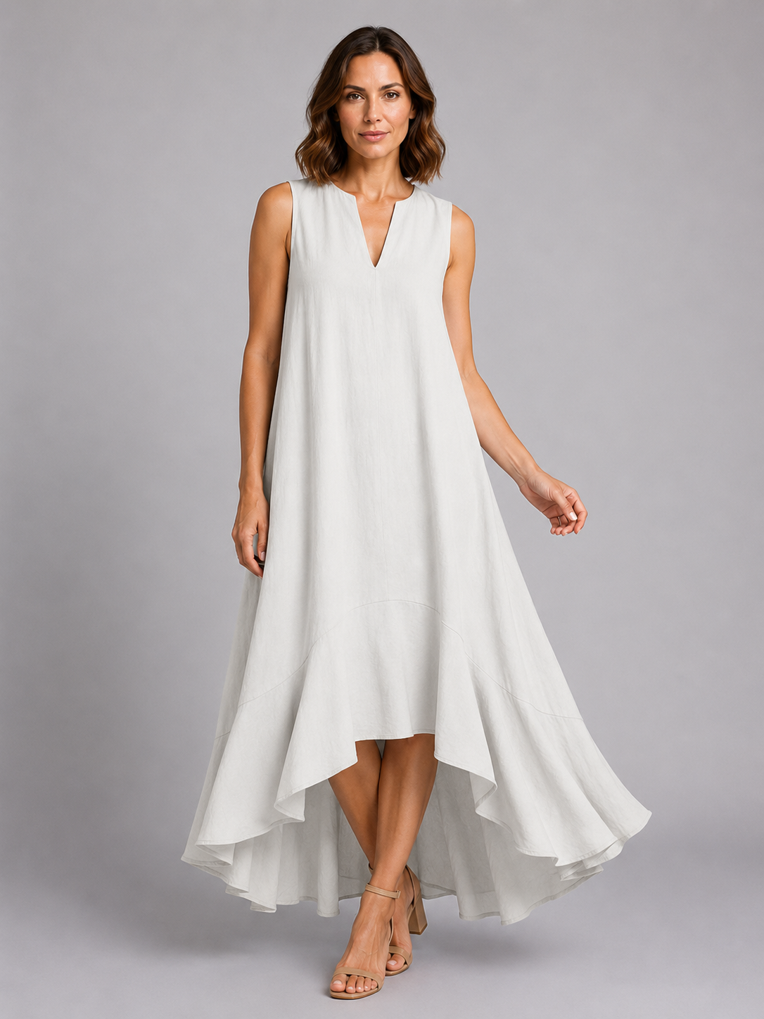 Women's Sleeveless V-Neck Maxi Dress