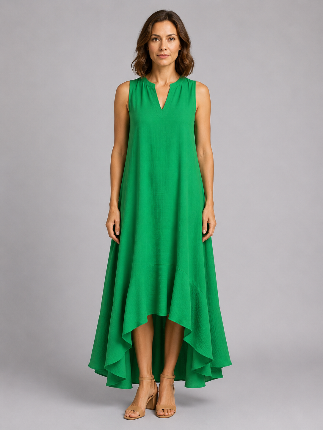 Women's Sleeveless V-Neck Maxi Dress