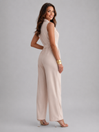 Sleeveless Wide Leg Jumpsuit