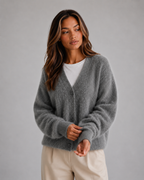 Soft Knit Cardigan – Button Front V-Neck Sweater