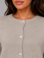 Soft Knit Cardigan – Crew Neck Button Front