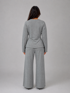 Soft Lounge Co-Ord Set – Fitted Top & Wide Leg Trousers