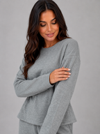 Soft Lounge Co-Ord Set – Fitted Top & Wide Leg Trousers