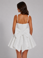 Sequin Bow Mini Dress