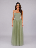 Women's Strapless Tulle Corset Dress