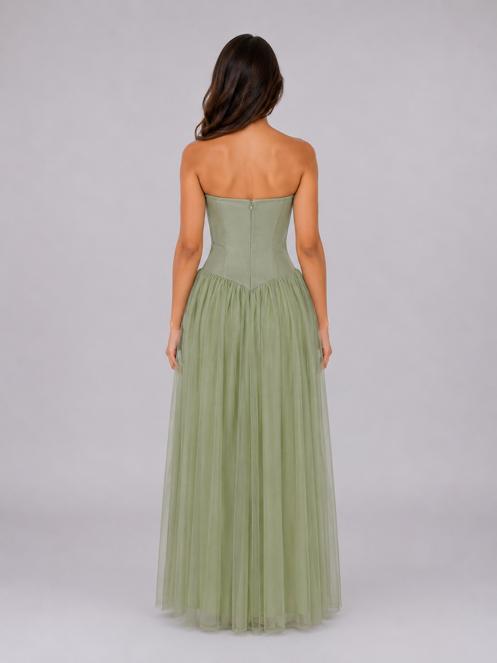 Women's Strapless Tulle Corset Dress