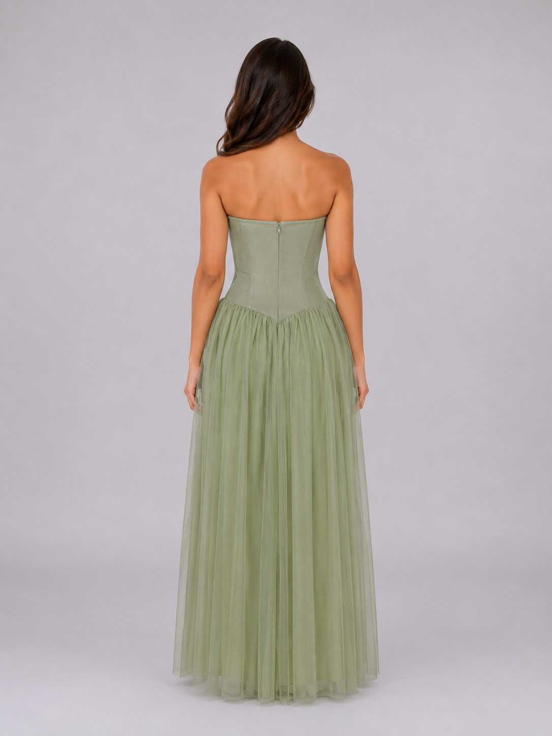 Women's Strapless Tulle Corset Dress