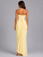 Strapless Draped Maxi Dress
