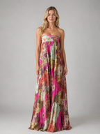 Strapless Floral Maxi Dress