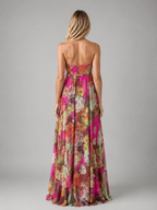 Strapless Floral Maxi Dress