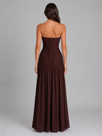 Strapless Ruched Maxi Dress