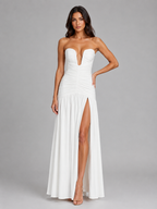 Strapless Ruched Maxi Dress