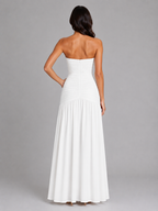 Strapless Ruched Maxi Dress