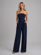 Strapless Wide Leg Jumpsuit