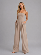 Strapless Wide Leg Jumpsuit