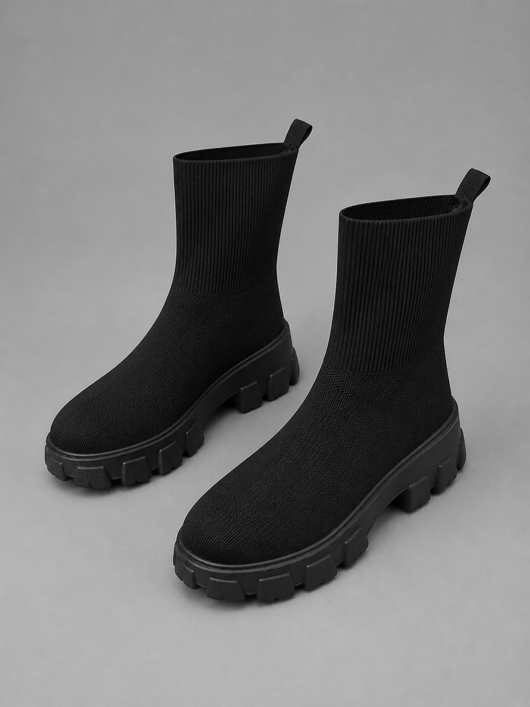 Stretch Sock Boots – Chunky Sole Everyday Winter Shoes