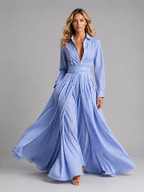 Striped Shirt Maxi Dress
