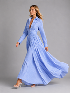 Striped Shirt Maxi Dress