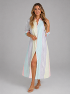 Striped Shirt Maxi Dress