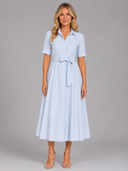 Striped Shirt Maxi Dress