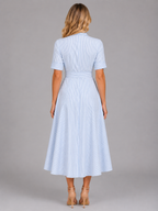 Striped Shirt Maxi Dress