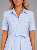 Striped Shirt Maxi Dress